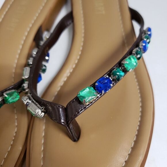 NWOT Colin Stuart Embellished Slip-on Flip-flop style Sandals 6M - Picture 2 of 8